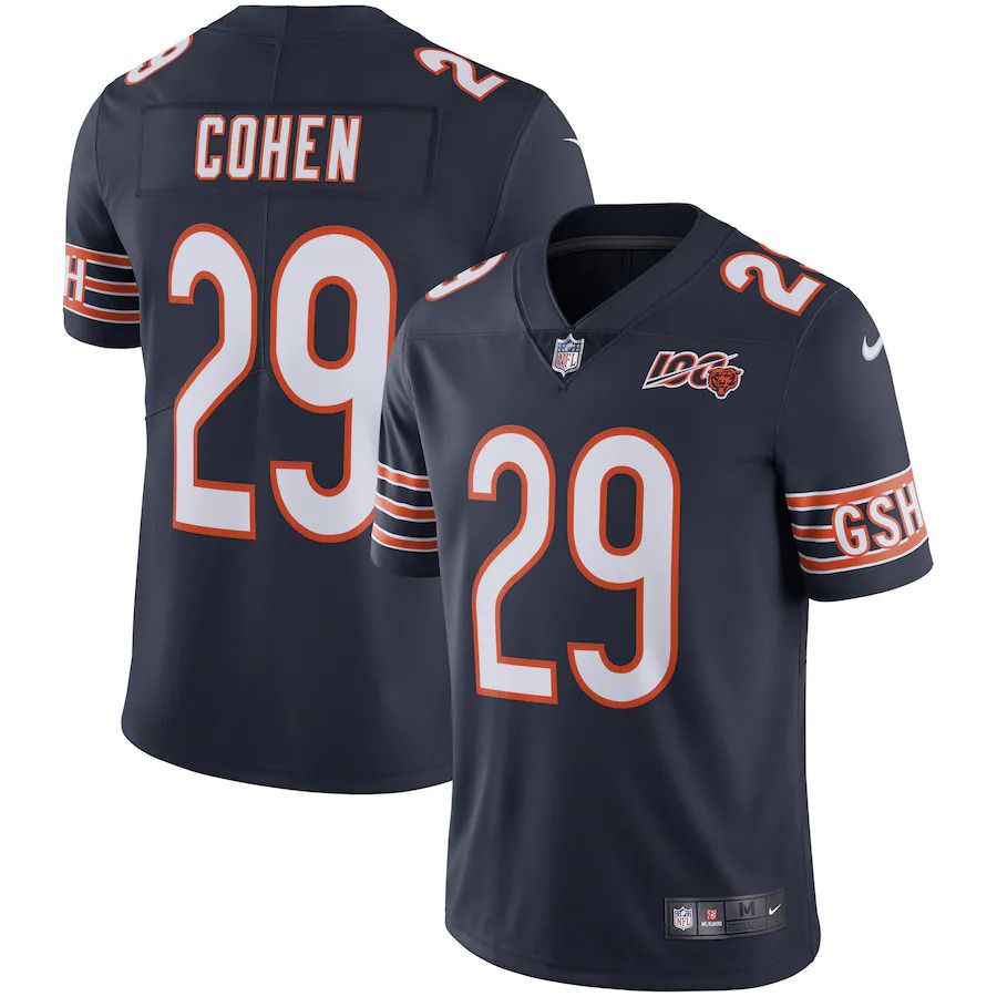Men Chicago Bears #29 Tarik Cohen Nike Navy NFL 100th Season Limited NFL Jersey->chicago bears->NFL Jersey